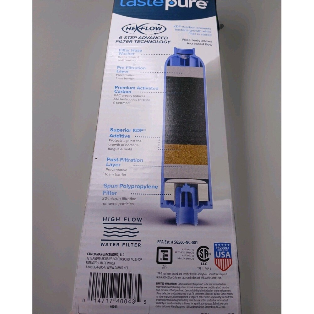 Camco Tastepure RV Water Filter - New & Advanced RV Inline Water Filter - Picture 4 of 9